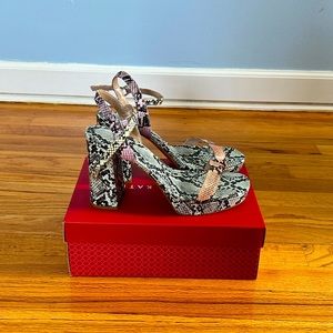Multi-color Faux Snakeskin Heels